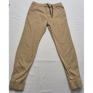 Hollister Advanced Stretch men's Khaki pull on jogger pants sz. M drawstring